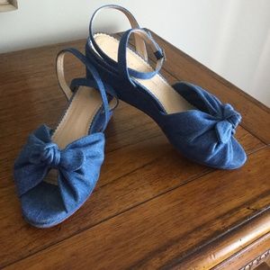 Charlotte Olympia denim ankle strap sandals Sz 41@